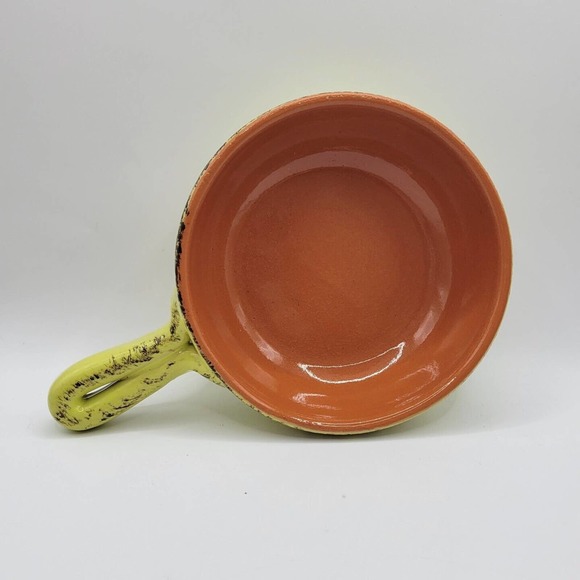 De Silva Yellow Terracotta Handled 5.5" Soup Casserole Crock Made in Italy - Picture 2 of 11